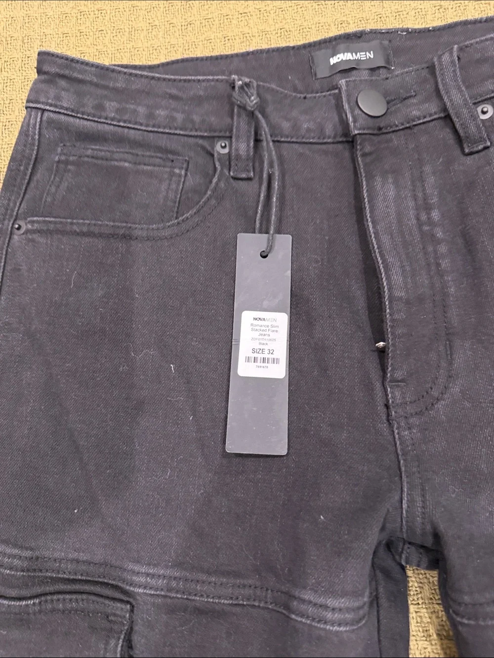 Romance Slim Stacked Flare Jeans - Black